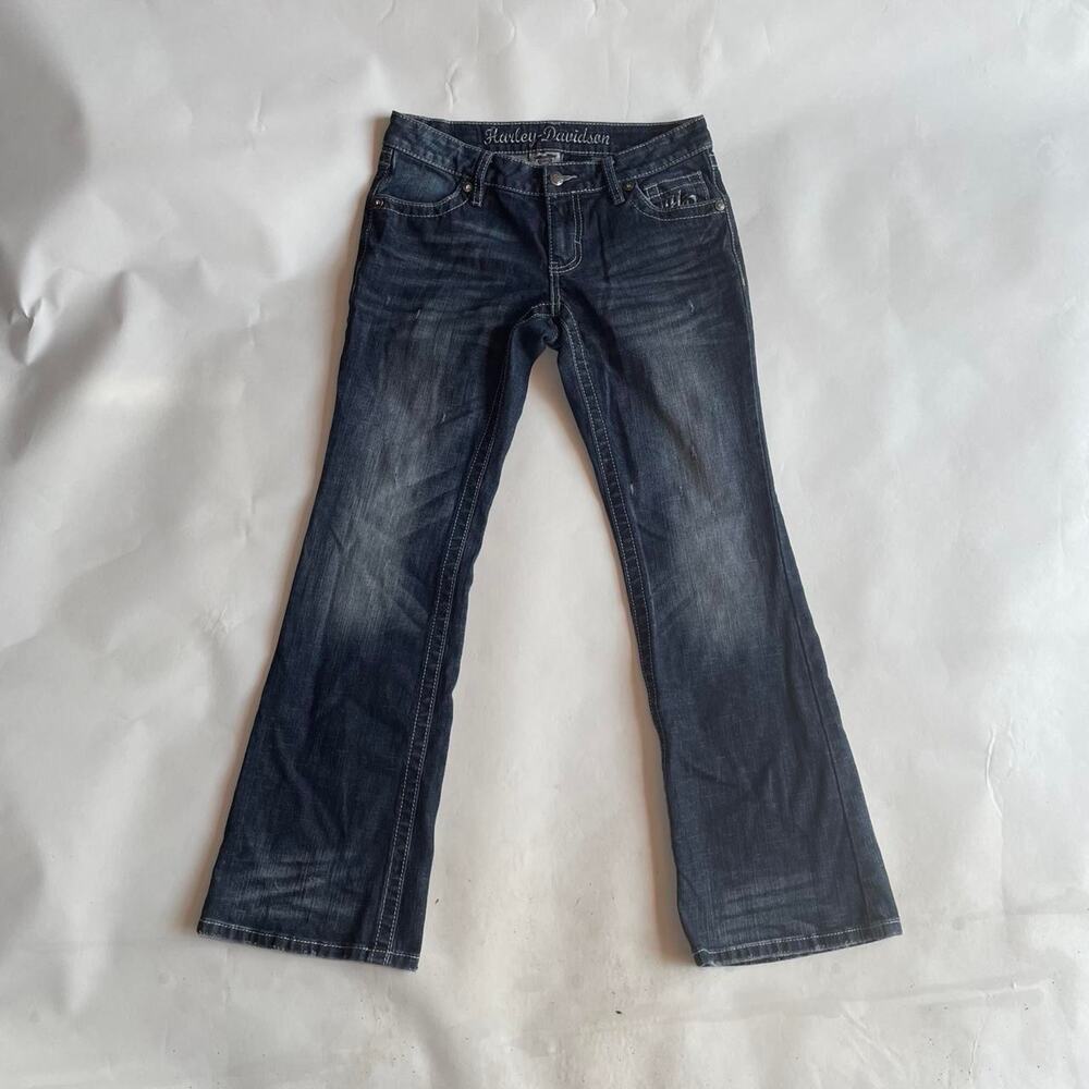 Vintage Harley Davidson Low Rise Embroidered Jeans Size 4P